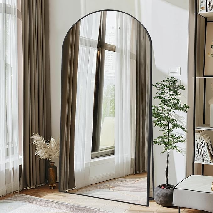 Arched Full Length Mirror Floor Mirror Standing or Leaning, Bedroom Mirror Dressing