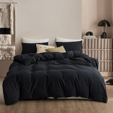 Duvet Cover King Size - Linen Feel Textured Organic Natural 100% Washed Cotton