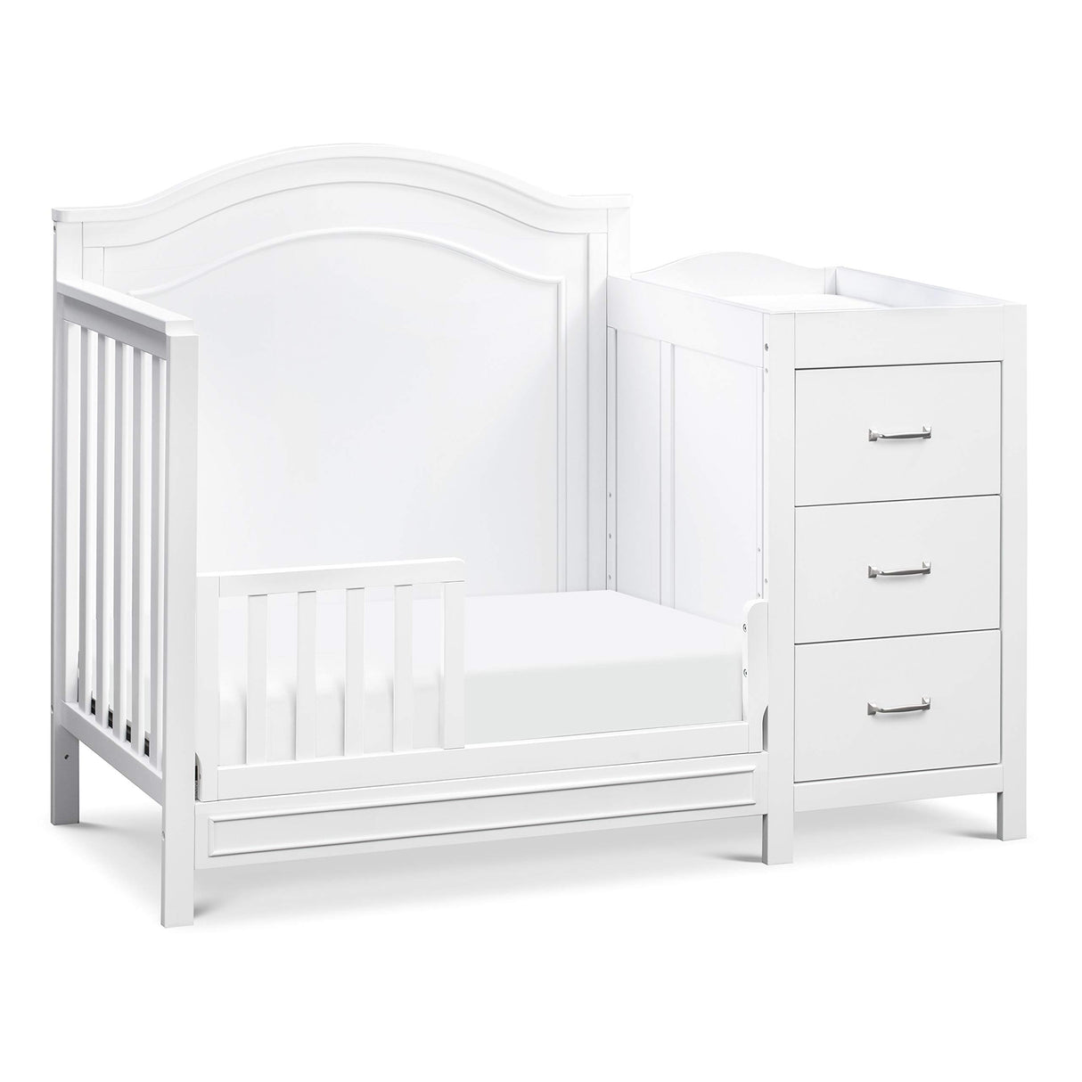 4-in-1 Convertible Mini Crib and Changer Combo in White, Greenguard Gold Certified