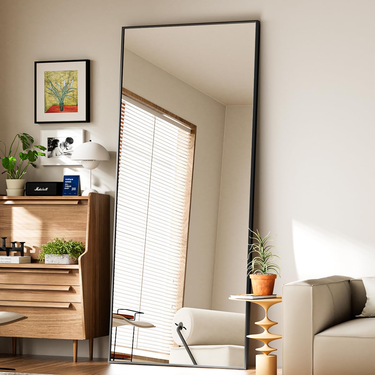 Large Mirrors for Wall, 65"x24" Full Length Mirror with Stand, Full Body Mirror
