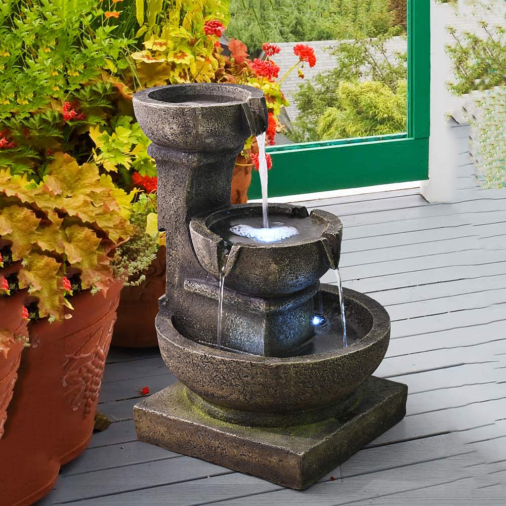 Outdoor Waterfall Fountain - Relaxing Soothing Garden Fountains Outdoor, Fountain Patio