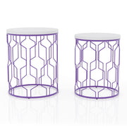Bolindale Modern 2-Piece Metal Round Nesting Table for Living Room, Bedroom