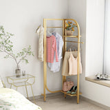 Corner Gold Metal Clothing Racks,Heavy Duty Freestanding Clothes Racks Coat Rack