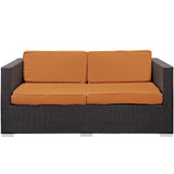 Convene Outdoor Patio Loveseat, Espresso Orange