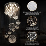 Modern Foyer Chandeliers for High Ceiling, Large Staircase Chandelier with Spiral Sphere