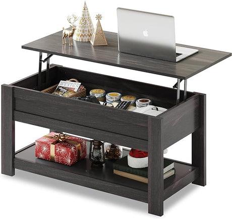 Coffee Table, 39" Lift Top Coffee Table with Hidden Compartment and Storage Shelf