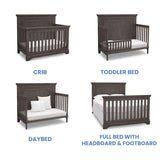 Simmons Kids SlumberTime Paloma 4-in-1 Convertible Crib, Rustic Grey