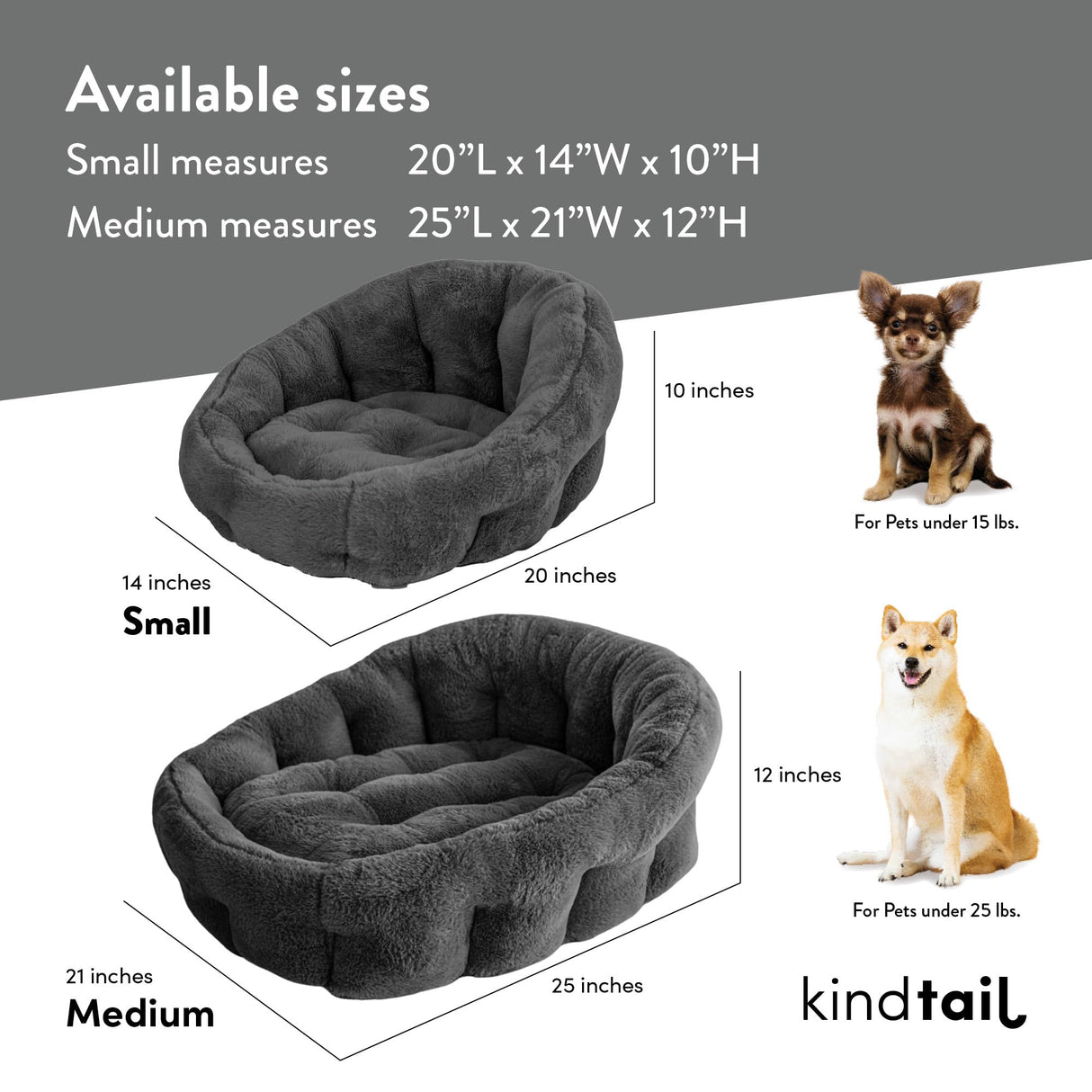 Small Orthopedic Dog Bed, Cuddler, Faux Fur Luxury Bed, Pet Bed