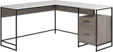 Tremont Row Modern L-Shaped Desk with Storage, Sindoori Mango Finish