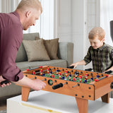27" Foosball Table, Easily Assemble Wooden Soccer Game Table Top w/Footballs