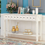 60" Long Console Table Sideboard with 2 Storage Drawers and Bottom Shelf for Living Room,