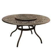 Contemporary Modern Mesh Lattice 59 inch Bronze Lazy Susan Outdoor Aluminum Round