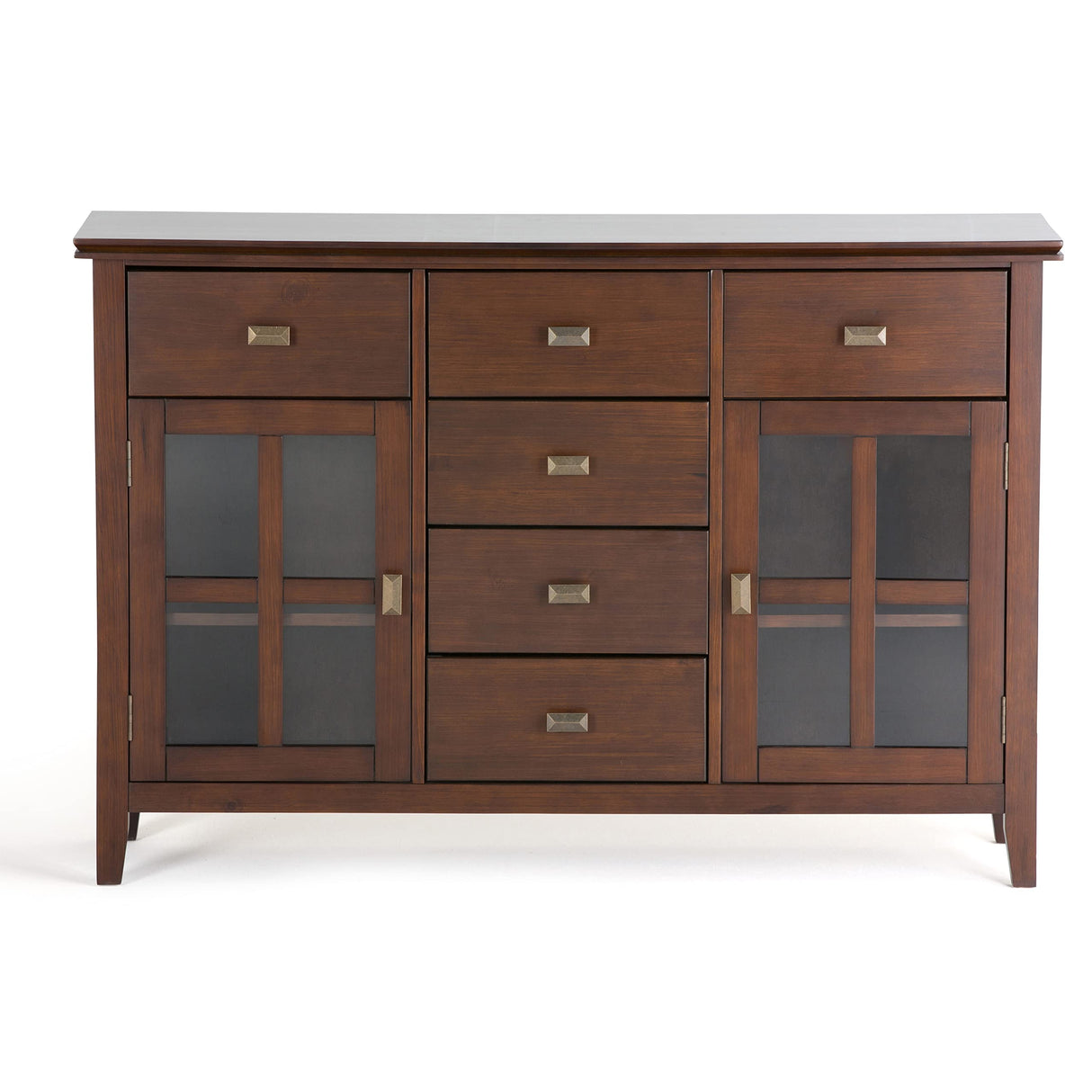 Artisan Solid Pine Wood 54 inch Contemporary Sideboard Buffet Credenza in Russet