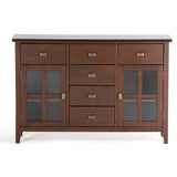 Artisan Solid Pine Wood 54 inch Contemporary Sideboard Buffet Credenza in Russet