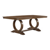 Amphor Transitional 84" Wood Dining Table with Rectangle Expandable