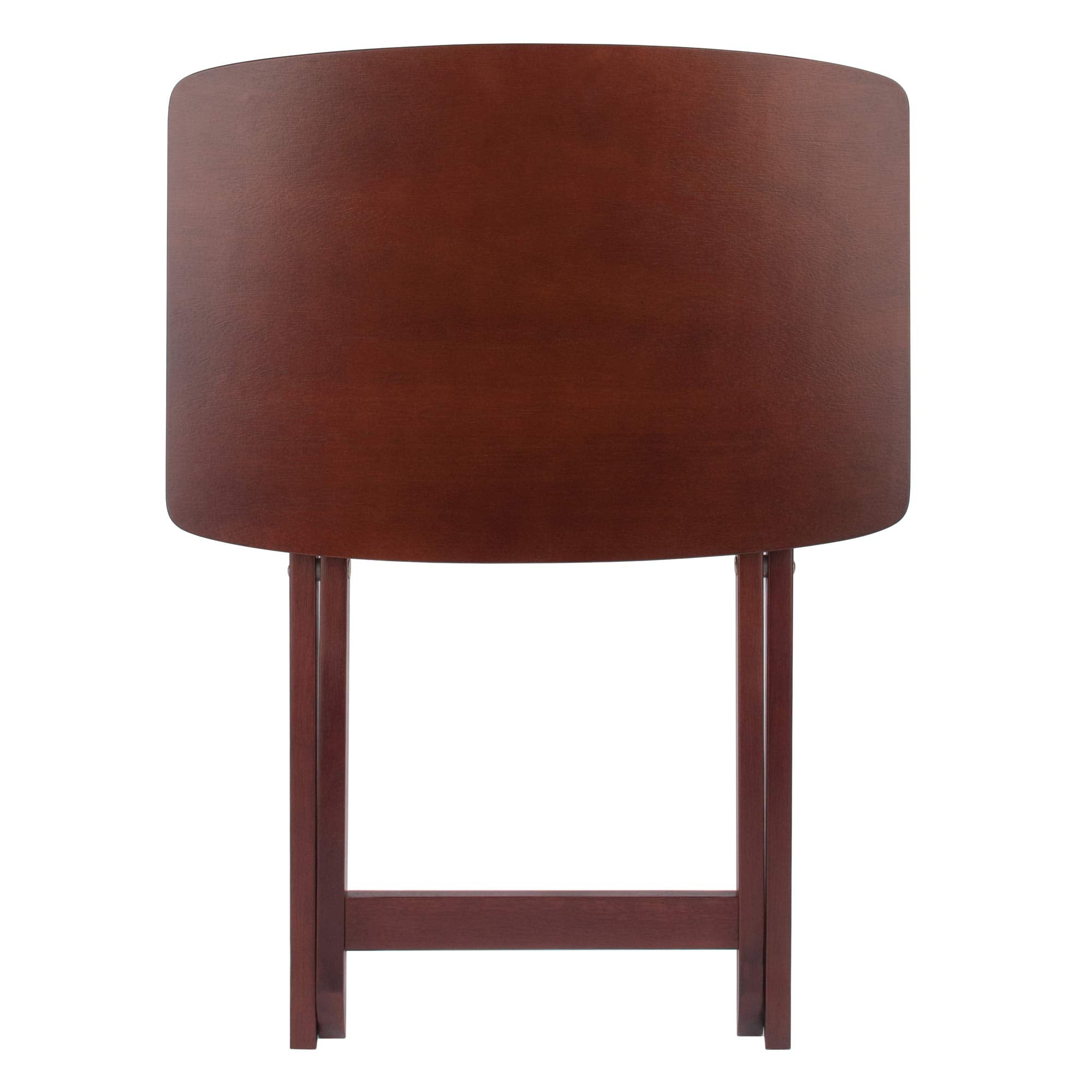 Wood Darlene 2 Piece Foldable Snack Table Set – Walnut Finish