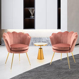 Velvet Accent Chairs Set of 2, Upholstered Vanity Chair for Bedroom Makeup Room,