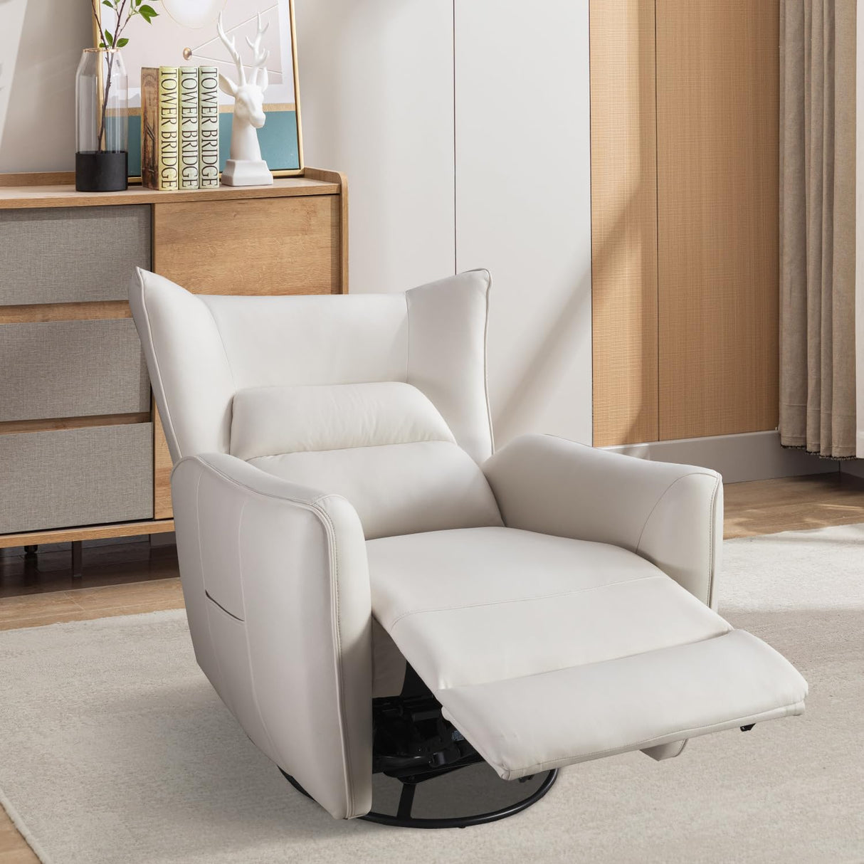 Power Recliner Chair Swivel Glider, Oversize Electric Swivel Rocker Recliner