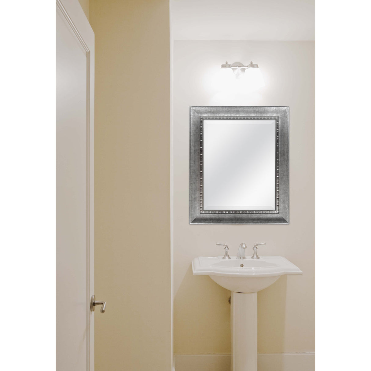 16x20 Inch Sloped Mirror, 21.5x25.5 Inch Overall Size, Silver (20562)