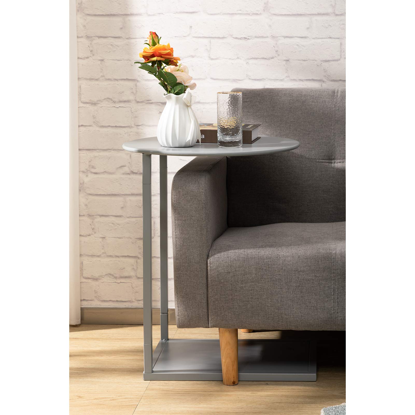 Round&Rectangle Metal End Side Table, Accent Anti-Rust Waterproof Simplistic Sofa Table