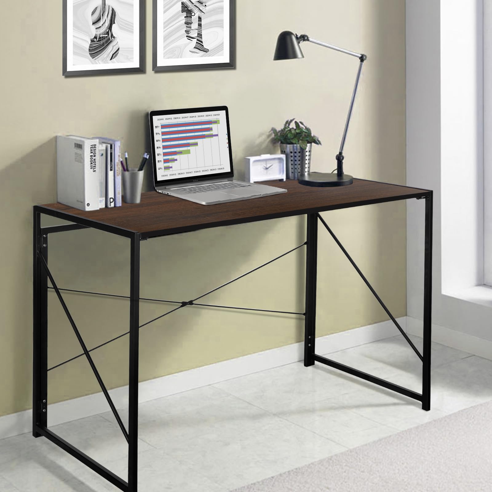 Folding Computer Desk, Writing Study Desks for Home Office