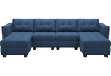 Reversible Storage Modular U-Shape Sectional Sofa Couch with Double Chaises Modular