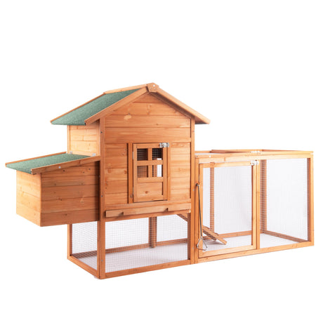 80" Chicken Coop for 2-4 Chickens Outdoor Wooden Hen House Poultry Pet Hutch