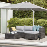 Outdoor Patio Furniture Set, Sectional Conversation All-Weather Grey PE Wicker