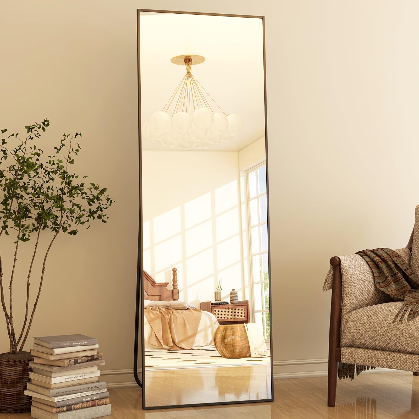 59x16 Full Length Floor Mirror - Freestanding or Wall Mount