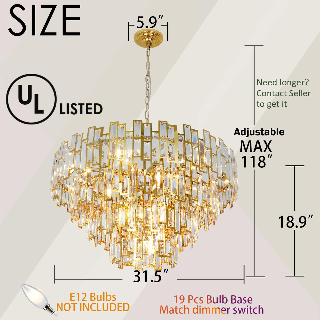 Gold Crystal Chandelier Lighting Foyer Hall Entry Way Chandeliers Light Fixture for High