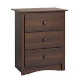 Sonoma Traditional Tall Nightstand Side Table with 3 Drawers,