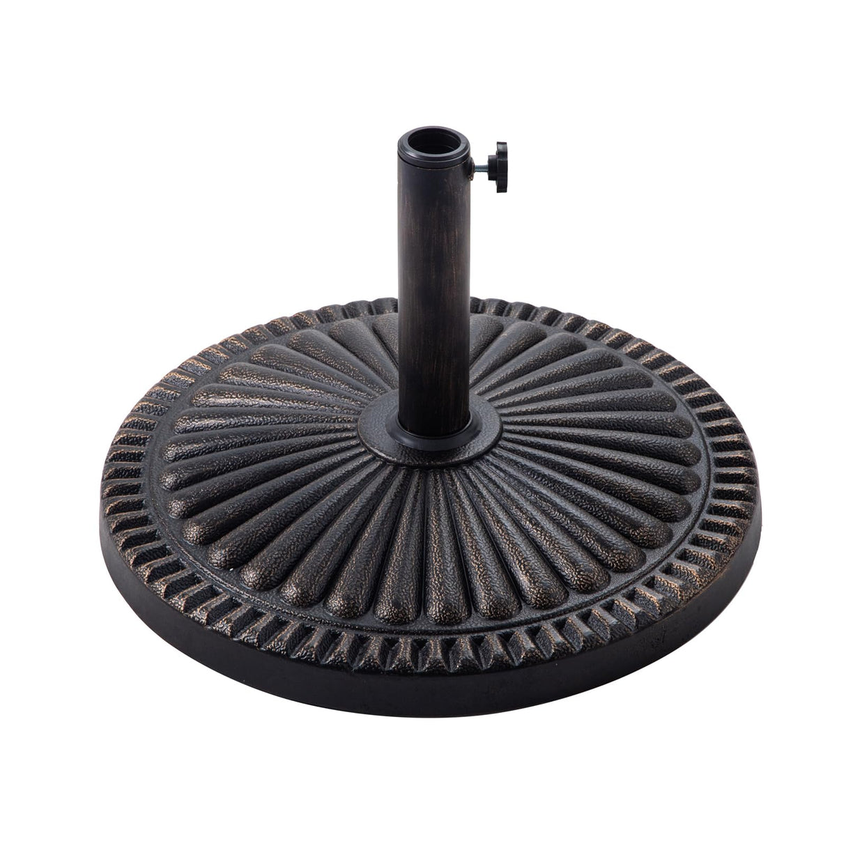 40lb Round Base Stand Weight for Patio Market Table Umbrella Outdoor, Bronze