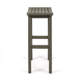 Caribbean Outdoor 30" Acacia Wood Barstools, 4-Pcs Set, Grey Finish