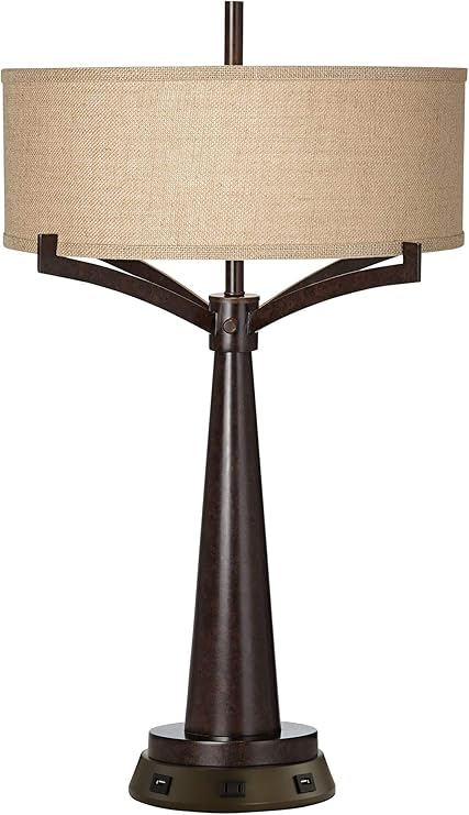 Iron Works Tremont Rustic Farmhouse Table Lamp 31 1/2" Tall Allegheny Bronze Brown Iron
