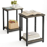 Side Tables Set of 2, 2-Tier Small End Table Sofa Table Nightstand Bedside Table