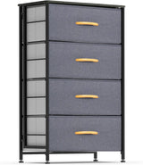 Dresser Storage Tower, 4 Fabric Organizer Drawers, Wide Chest of Drawers for Closet