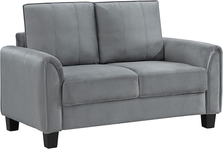 Davis Upholstered Rolled Arm Loveseat Grey