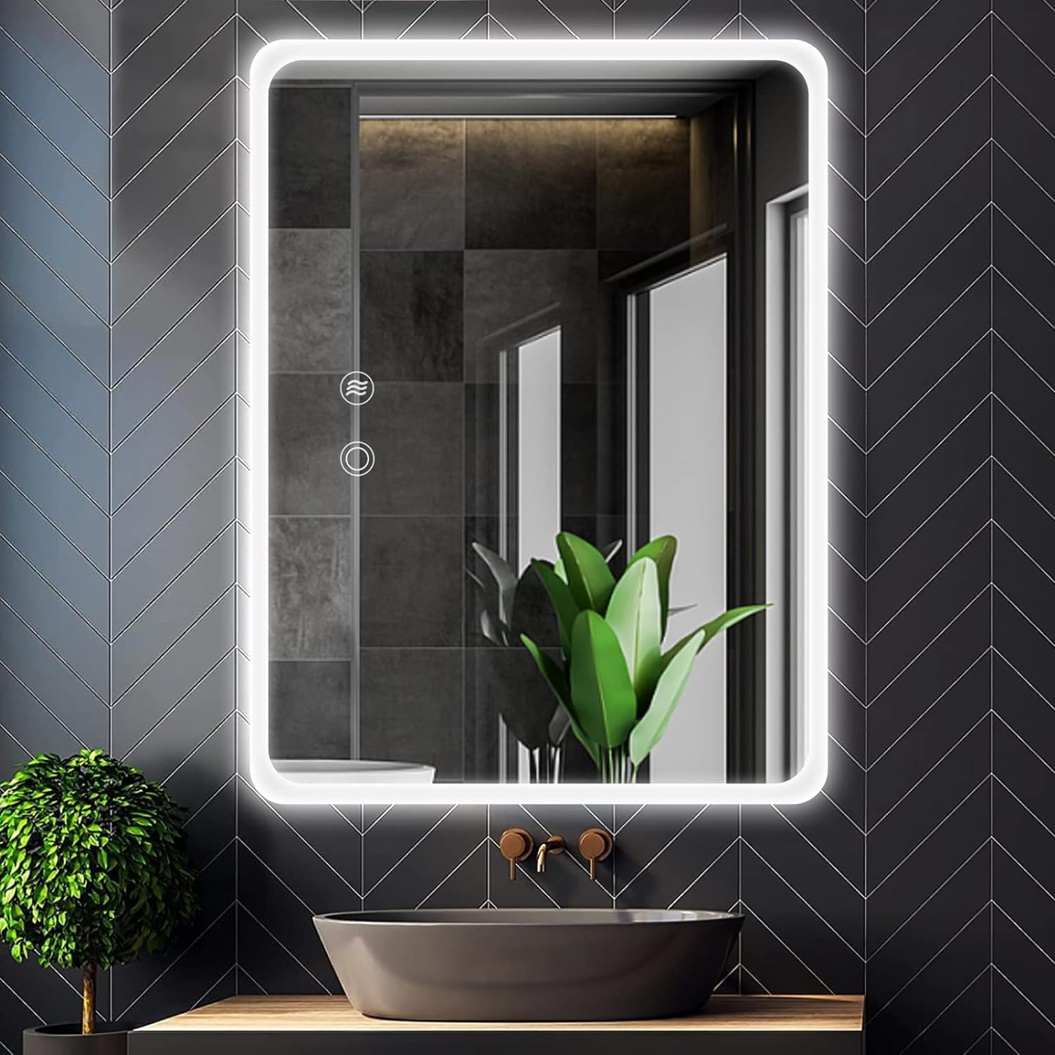 Led Bathroom Mirror,Anti Fog Lighted Backlit Mirror