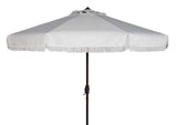 PAT8008A Collection Milan Fringe Navy and White 9Ft Crank Outdoor Push Button
