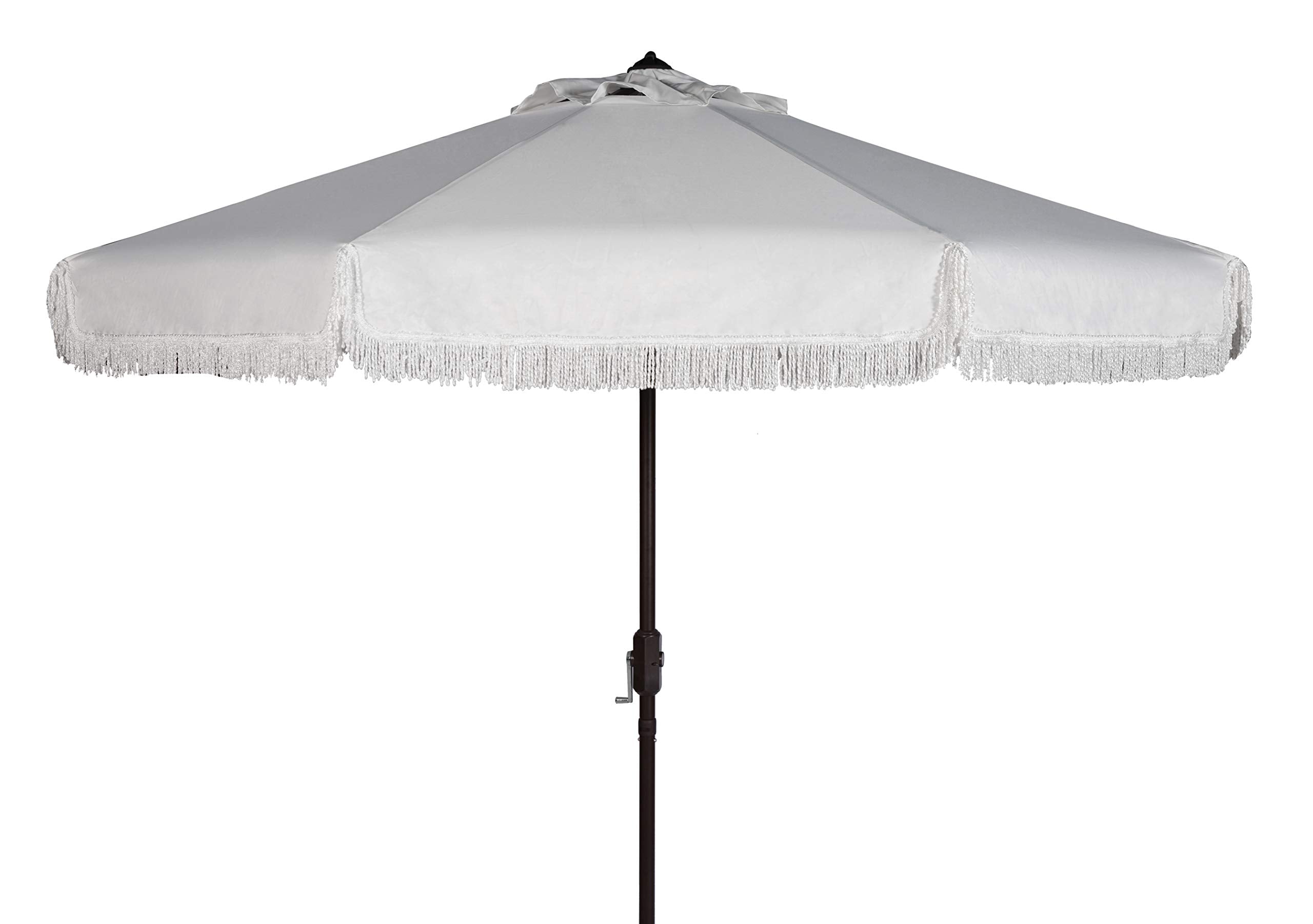 PAT8008A Collection Milan Fringe Navy and White 9Ft Crank Outdoor Push Button