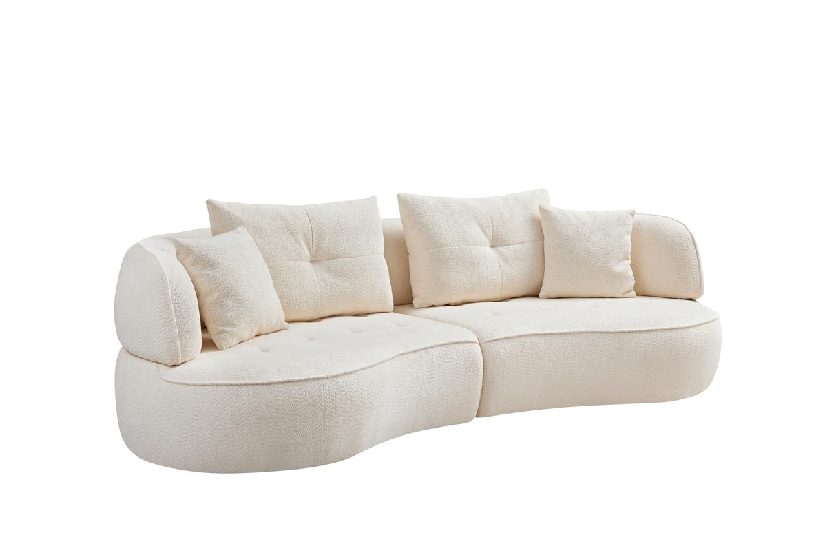 109‘’Curved Sectional Sofa, Boucle Fabric Sectional Sofa Couc