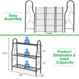 S AFSTAR 3 Tier Metal Plant Stand, Plant Display Rack Shelf Stand w/ Adjustable Feet and Built-in Handles, Home Storage Organizer Shelf, Flower Pot Holder for Home Balcony Yard, Indoor Outdoor