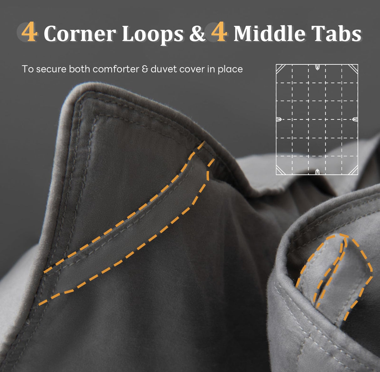 MAXICOZY Luxury Feather Down Comforter King Size, All Seasons Duvet Insert, Ultra-Soft 750 Fill Power Bed Comforters Hotel Collection, Fluffy Medium Warmth, (106x90, Grey)