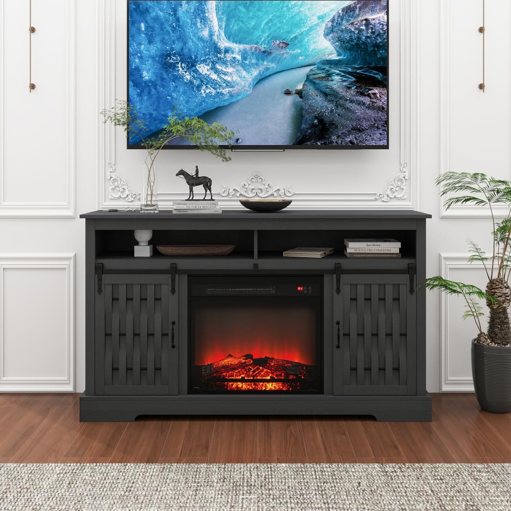 Fireplace TV Stand for TVs up to 65", Entertainment Center with 23" Electric Fireplace,