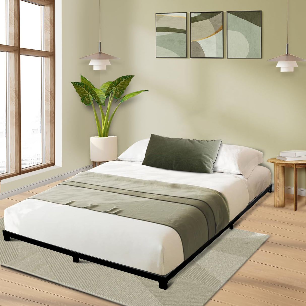3 Inch Queen Bed Frame Low Profile, Queen Size Bed Frame
