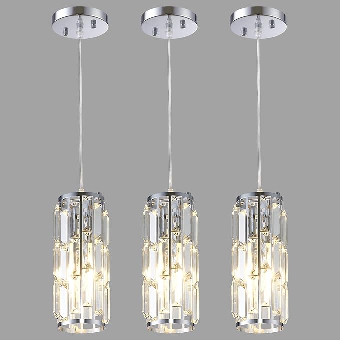 2 Pendant lamp Modern Pendant lamp, Mini Crystal Pendant lamp, Adjustable Pendant