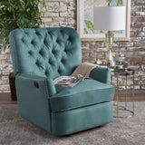 Knight Home Salomo Tufted Fabric Power Recliner, Dark Teal / Black