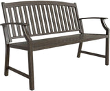 52" Farmhouse Outdoor Bench, Garden Benches with Rust Free