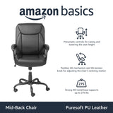 Classic Puresoft PU Padded Mid-Back Office Computer Desk Chair with Armrest