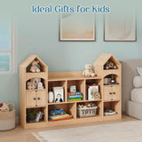 Kids Bookcase and Toy Storage Organizer, Children Bookshelf, Castle Shape